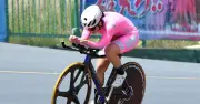 全国高校総合体育大会自転車女子1キロタイムトライアル前島（向陽）が自己ベスト更新で3位に入賞、優勝と0.3秒差