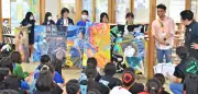 「感情」捉え北谷V3　豊見城で県中学アートコン　喜怒哀楽で表情統一感