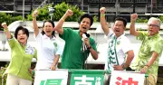 古謝玄太氏「停滞の県政、前進に変える」沖縄知事選第一声 那覇で決意表明