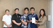 県技術士会が熊本地震の義援金16万7千円を琉球新報社に託す